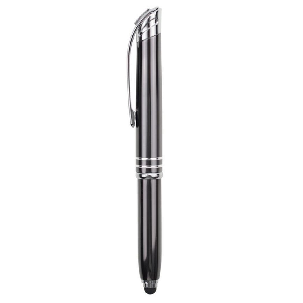 3-in-1 Function Touch Stylus LED Flashlight 12.5mm Ball-point 132mm 21.5g Red, Gray, Blue, Black Pen: gray