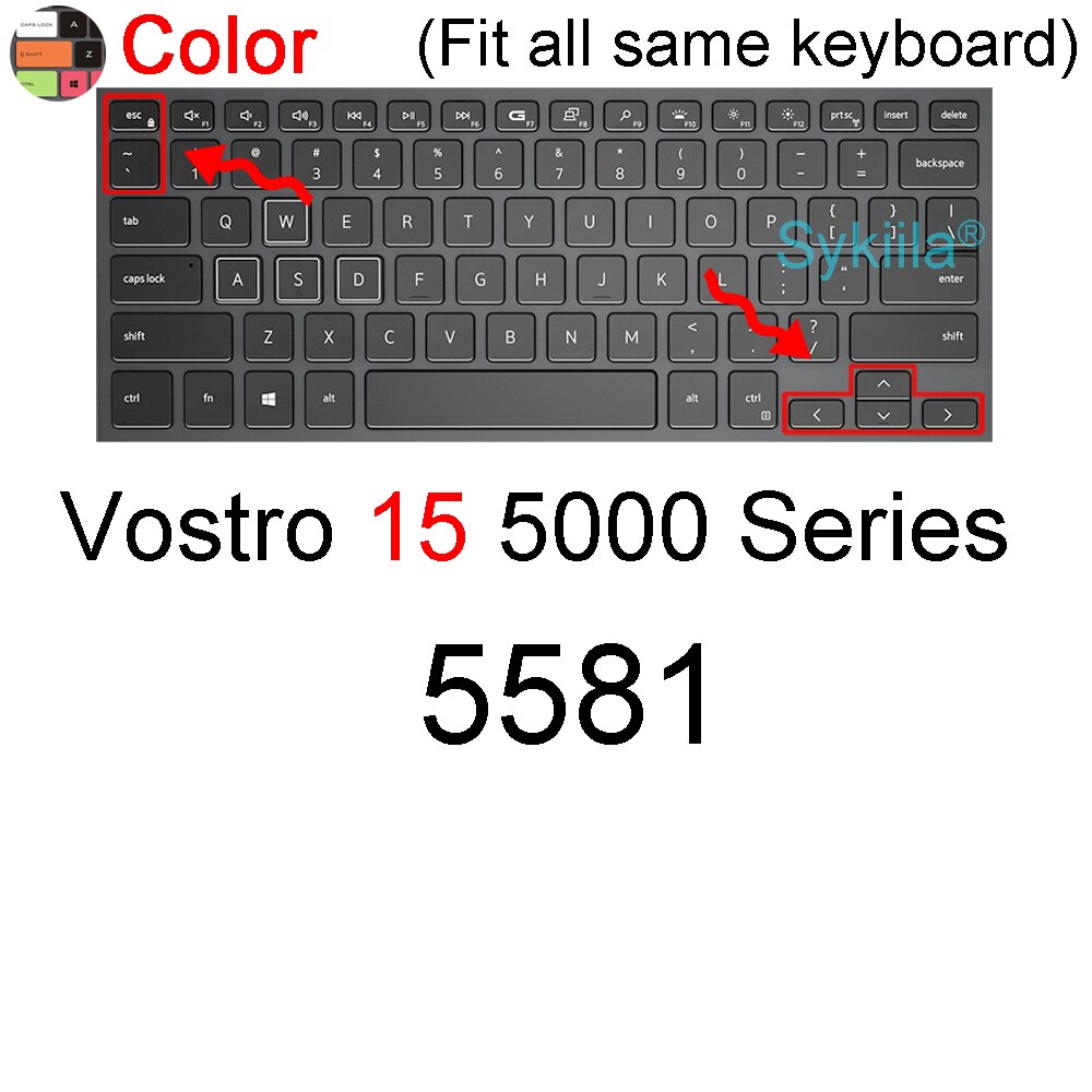 Klawiatura pokrywa dla Dell Vostro 15 5000 7000 3000 serii 5510 5515 7510 ochraniacz skóry film krzemu jasne czarny Obudowa 2021 2020: kolor 2018
