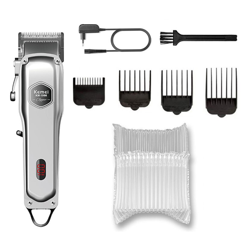 electric hair trimmer metal housing hair clipper beard trimer taper lever hair cutting machine rechargeable haircut: with bubble bag