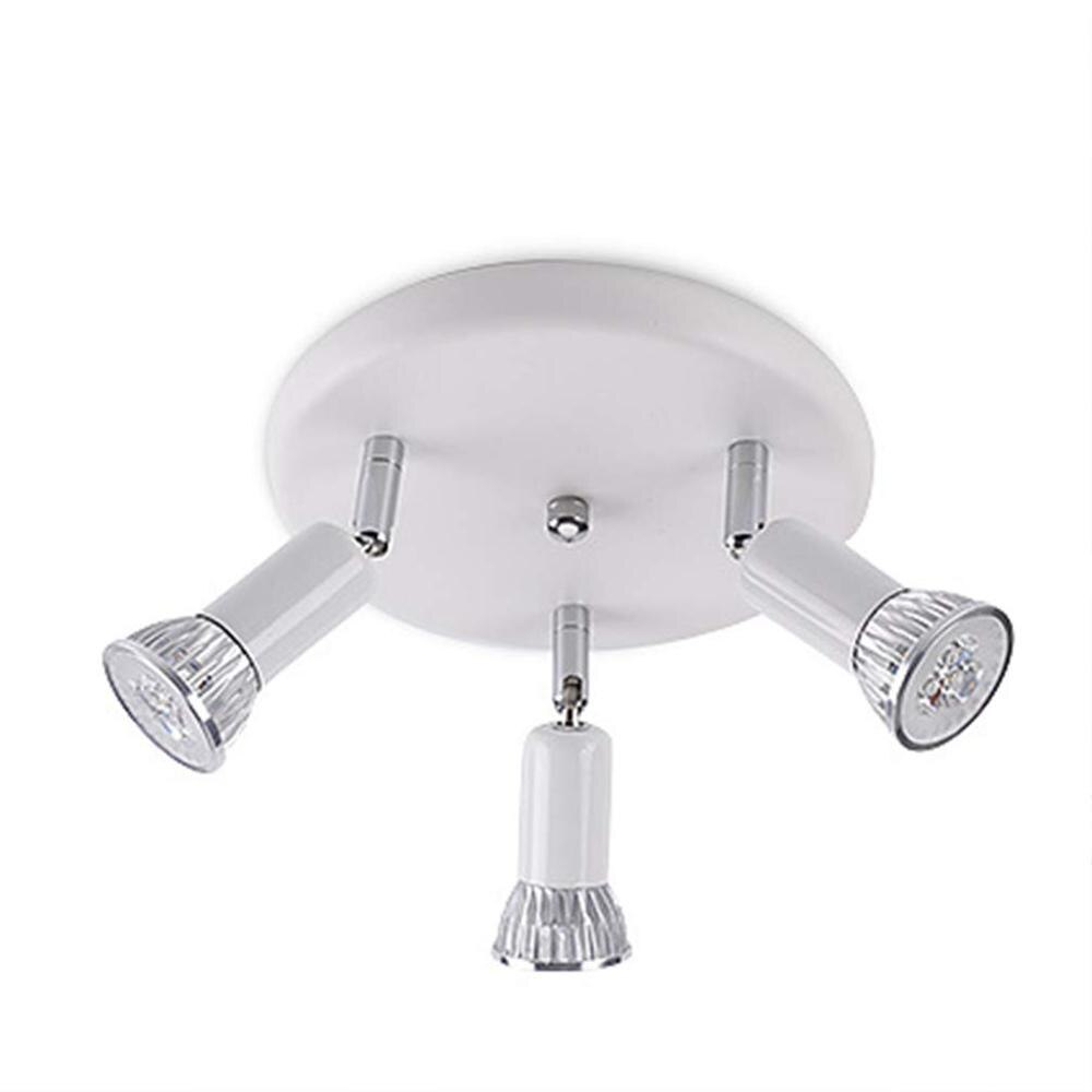 [DBF] Ronde GU10 Plafondlamp Woonkamer Verstelbare 3-Licht Plafond spots Slaapkamer LED Keuken Surface Mount plafond Spot Light: White 3 Lights / Cold White
