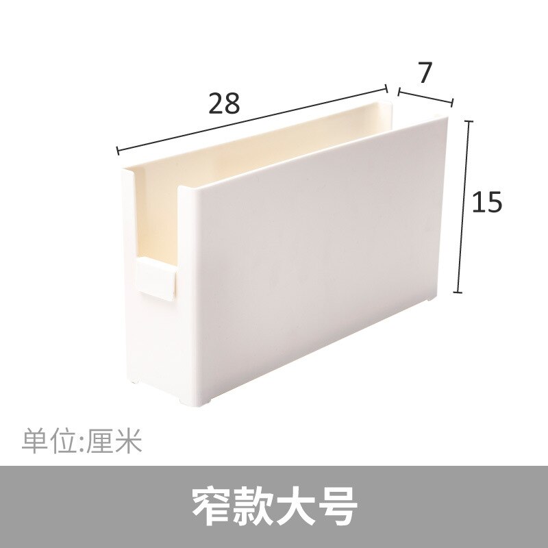 Plastik tykkere køkken arrangør flaske plade gaffel rack med tag holder kosmetisk kasse stablet makeup opbevaring badeværelse arrangør: Smal stor