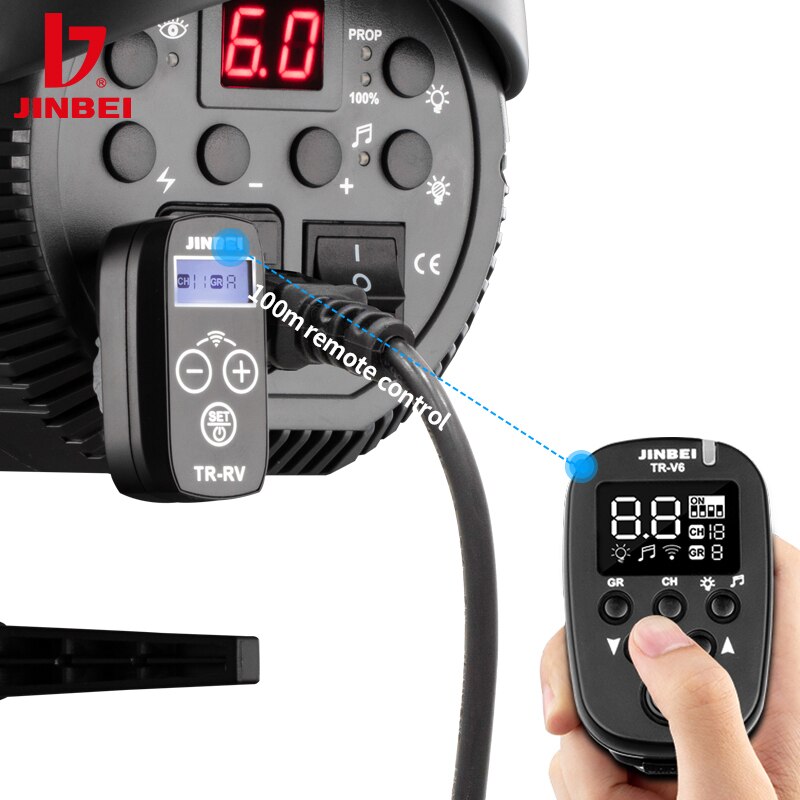 JINBEI TR-RV Wireless Trigger Receiver 2.4GHz for 3.5mm Plug SYNC Flash Remote Control for TR-Q7 TR-Q6 TR-V6 TRS-V Trigger
