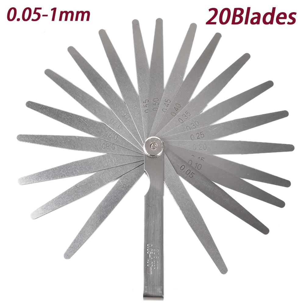 0.05-1.00Mm Kloof 20 Blades Range Finder Voelermaat Klep Voeler Gaugefiller Carbon Staalplaat Voor Klaring Meting