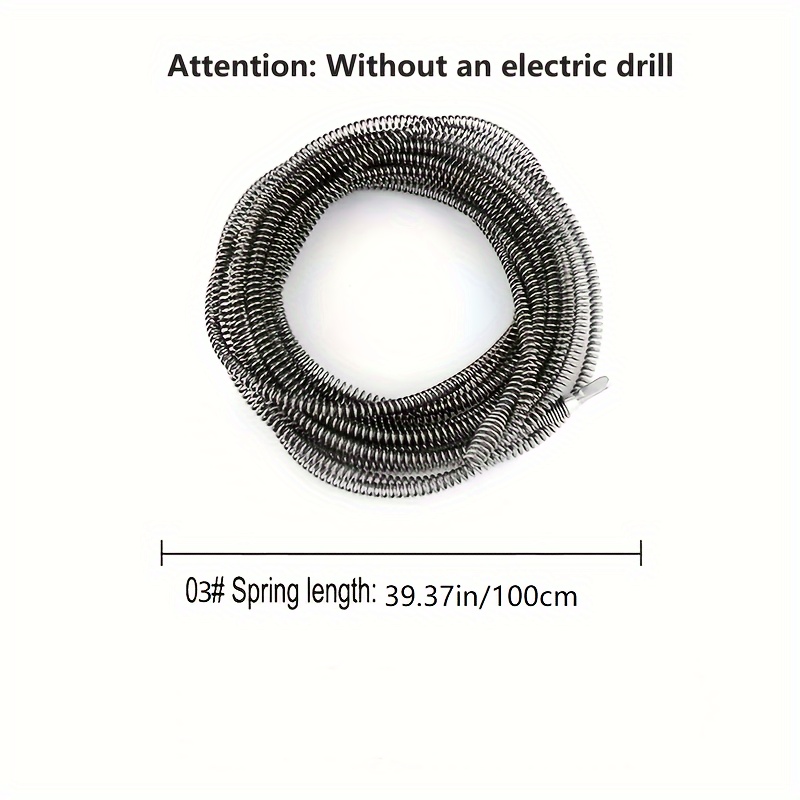 Heavy-Duty Electric Drain Cleaner Spring Tube Dredger Household Plumbing Unclogs Toilets Sinks Kitchen Bathroom Cleaning Tools: SKY BLUE