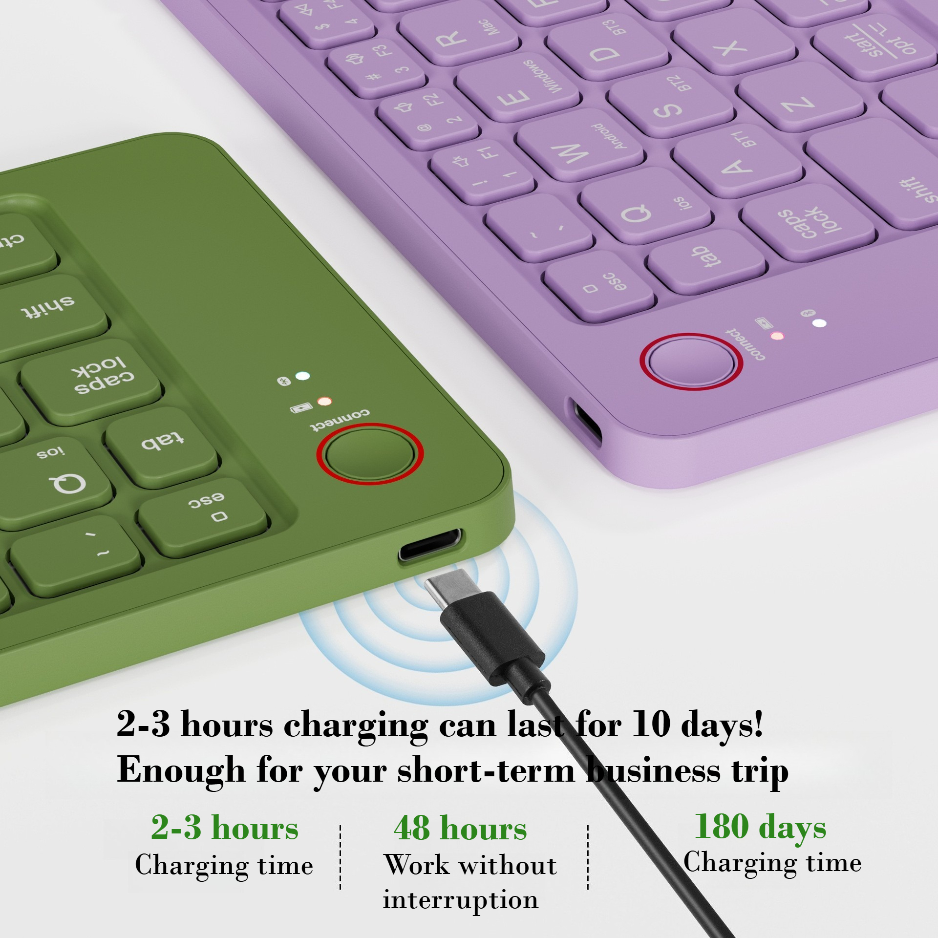 mini bezprzewodowa klawiatura składana na 2 części z podwójnym Bluetooth i touchpadem robić okna, android, iOS, iPada i telefonu