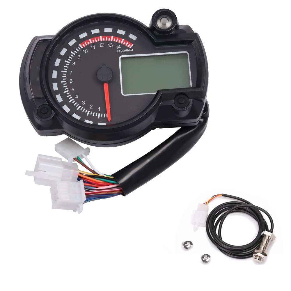 Motorcycle Lcd Digitale Gauge Indicator Snelheidsmeter 15000Rpm Waterdichte Kilometerteller Velocimetro Meter 6 Kleuren Dashboard Universele