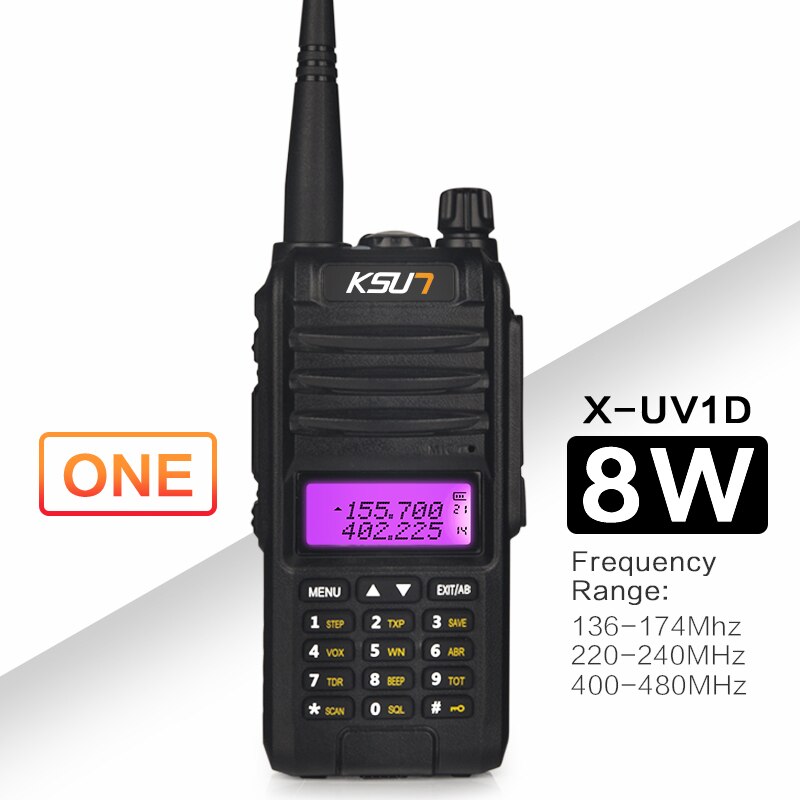 Ksun X-UV1D walkie talkie 8w vhf uhf banda dupla 136-480mhz rádio handheld em dois sentidos do transceptor cb do rádio do presunto do comunicador do hf: 1PCS X-UV1D