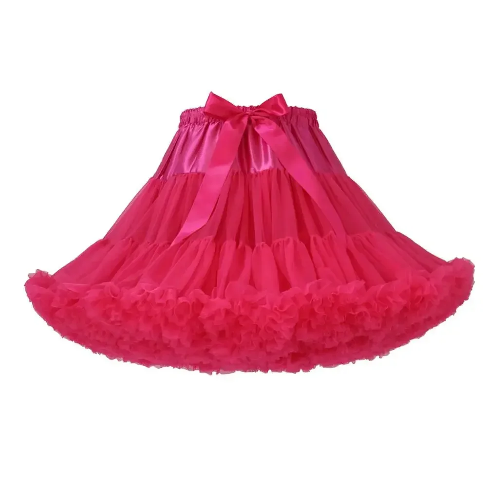 Ekstra langt dameskjørt med mer farget tyll, puffy rosa, bryllup, brudekjole, underskjørt, tutu: Oransje