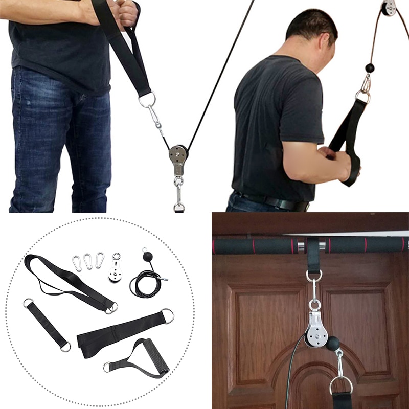 9 Pcs Forearm Strength Training Device Lifting Pulley System Back Shoulder Forearm Muscle Training Device Home Gym Equipment