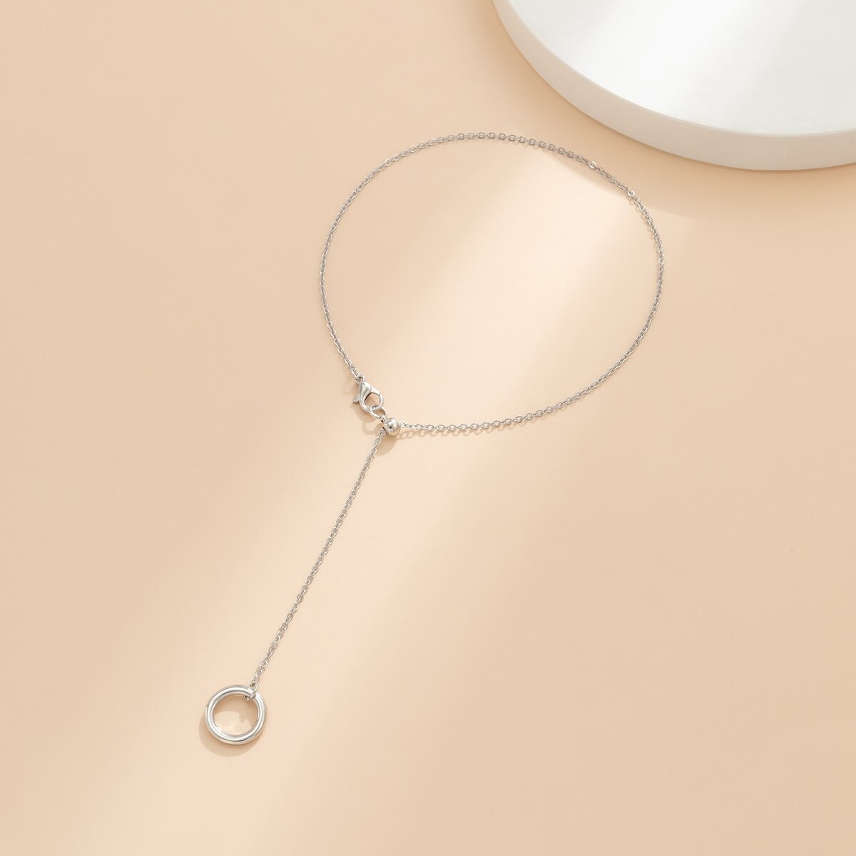 Ball Cross Chain Anklet High Heel Shoe Simple Foot Ankle Beach Foot Jewelry for Women Girls Anklet AM4221: B-silver