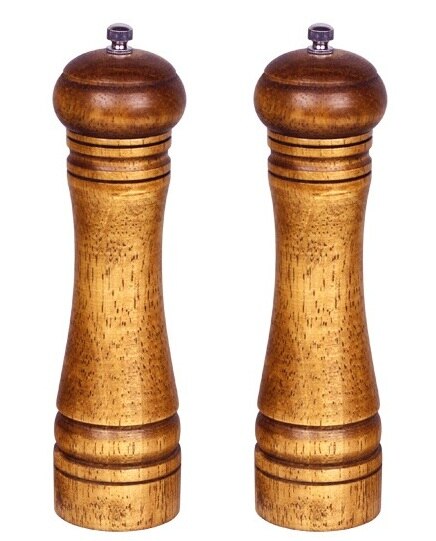 Salz und Pfeffer Mühle, Holz Pfeffer Schüttler mit Stark Einstellbare Keramik Schleifer mit Ersatz Keramik Rotor-küche zubehör: 8 Zoll X 2