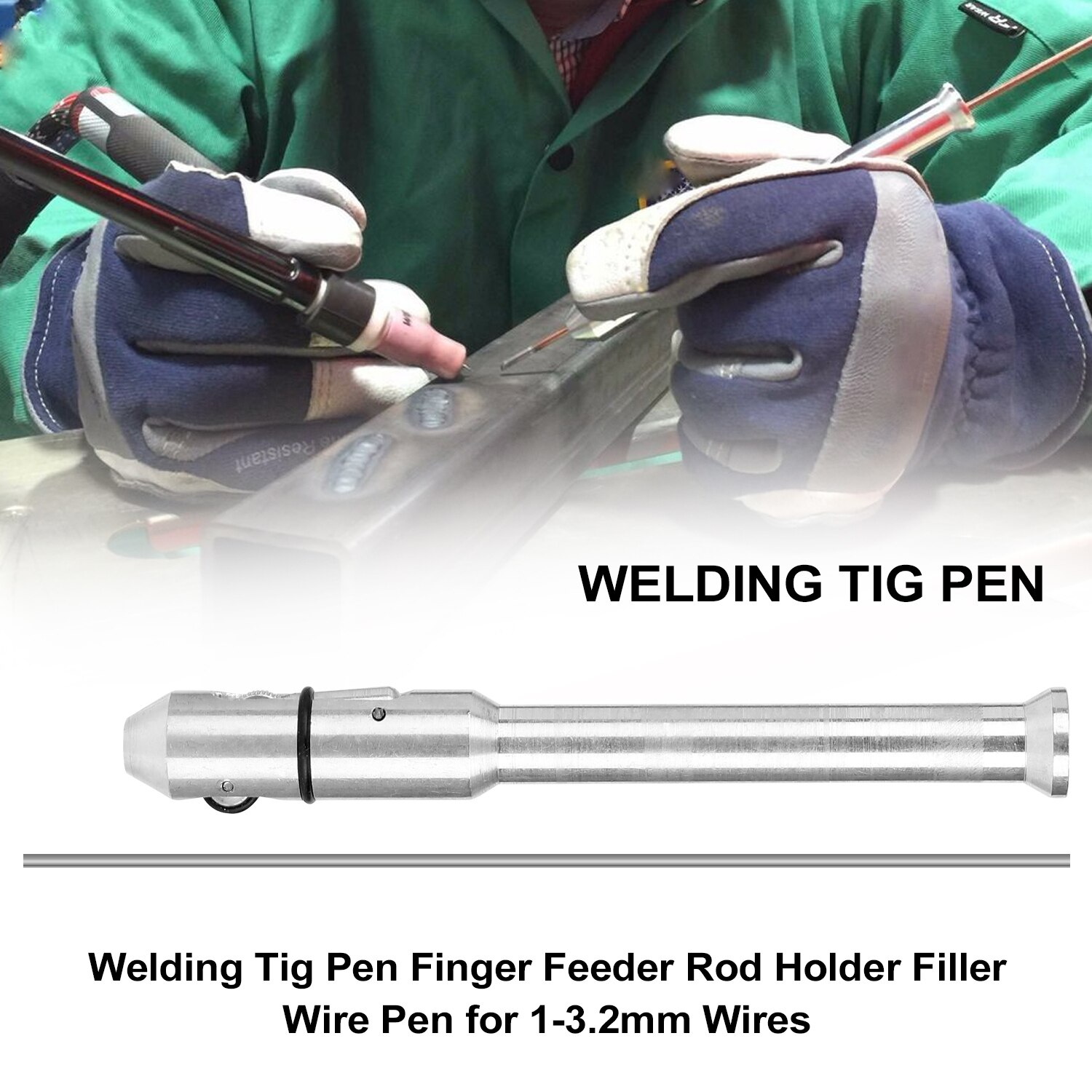 Sveise tig penn argon buesveising trådmating penn sveisetilbehør egnet for 1.0-3.2mm sveisetråd sølv