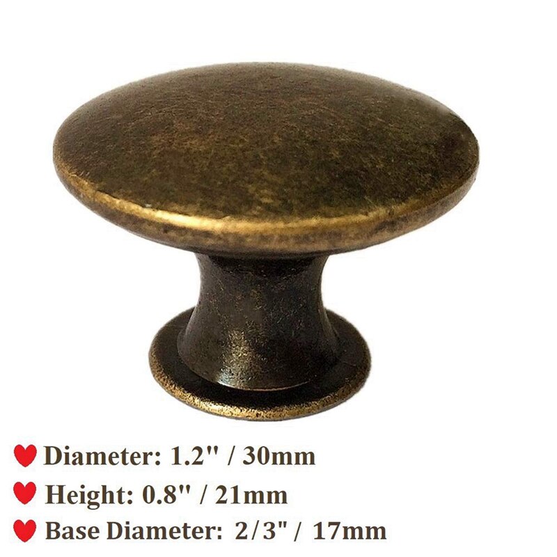 -25 stk årgang dørskuffknapper 30mm antikke kjøkkenskap skaphåndtak, til kommode og skap, gammel bronse
