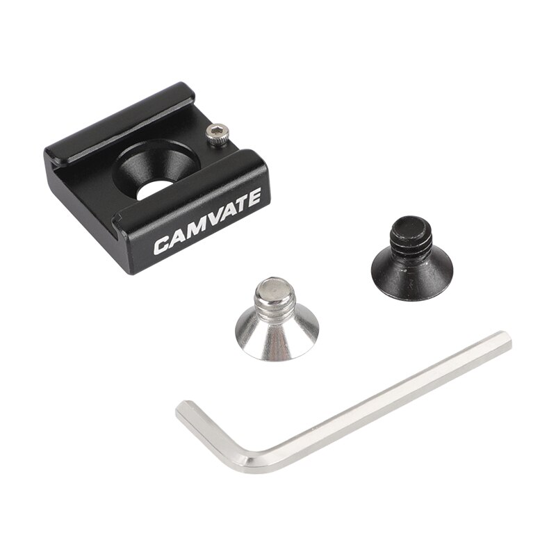 CAMVATE 2x1/4&quot; Cold Shoe Mount for Blackmagic DSLR Rig Video Light Cinema Camera Cage: white
