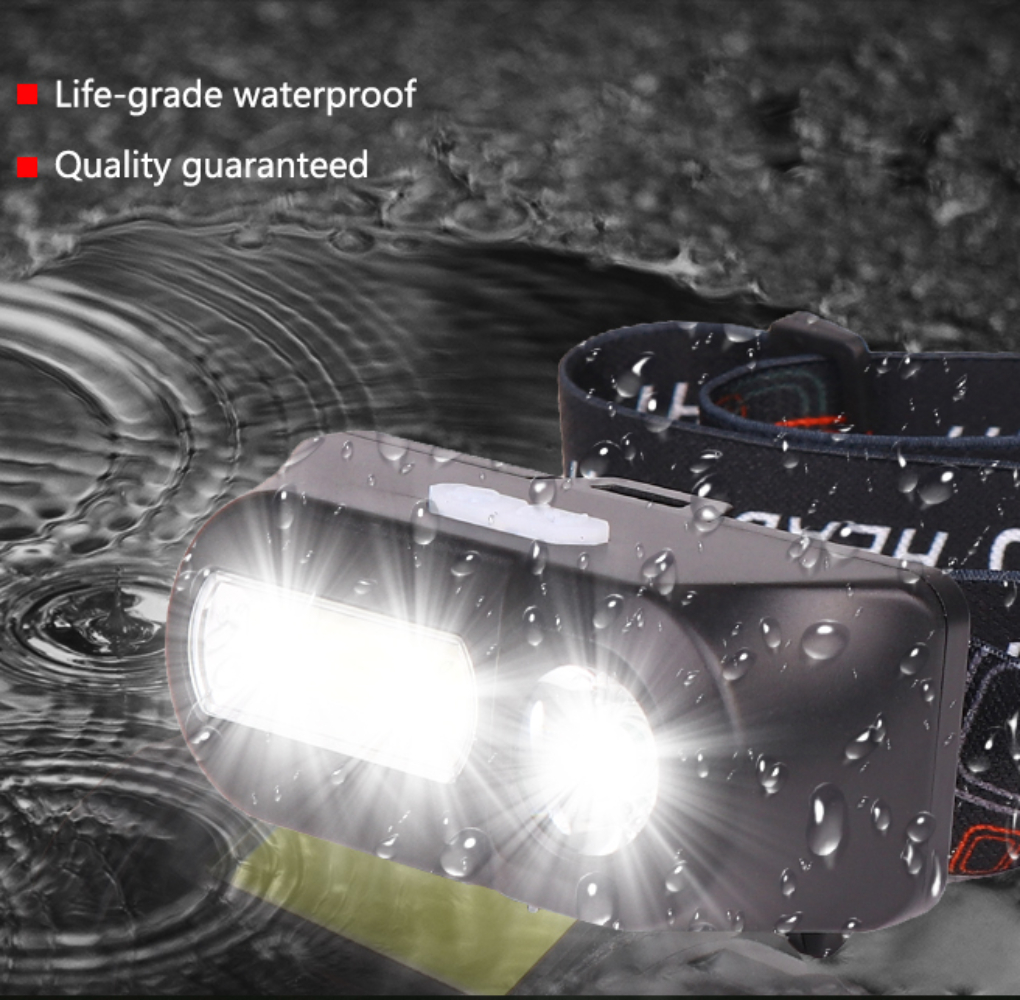 Mini bærbar pandelampe cob+xpe led usb genopladelig pandelampe vandtæt pandelampe hovedlommelygte til camping vandreture