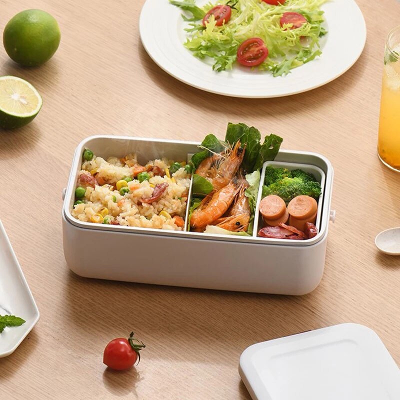 220V Electric Lunch Box Portable Water-free Lunch Heating Box Constant Temperature Heating Food Warmer Ceramic Liner For Office