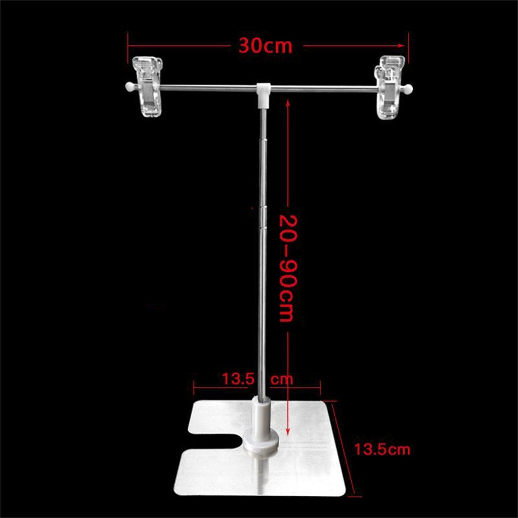 Adjustable Stainless Steel Poster Stand Mall Display Banner Stand Holder With Clip Desktop Stretchable Isolation Cloth Bracket
