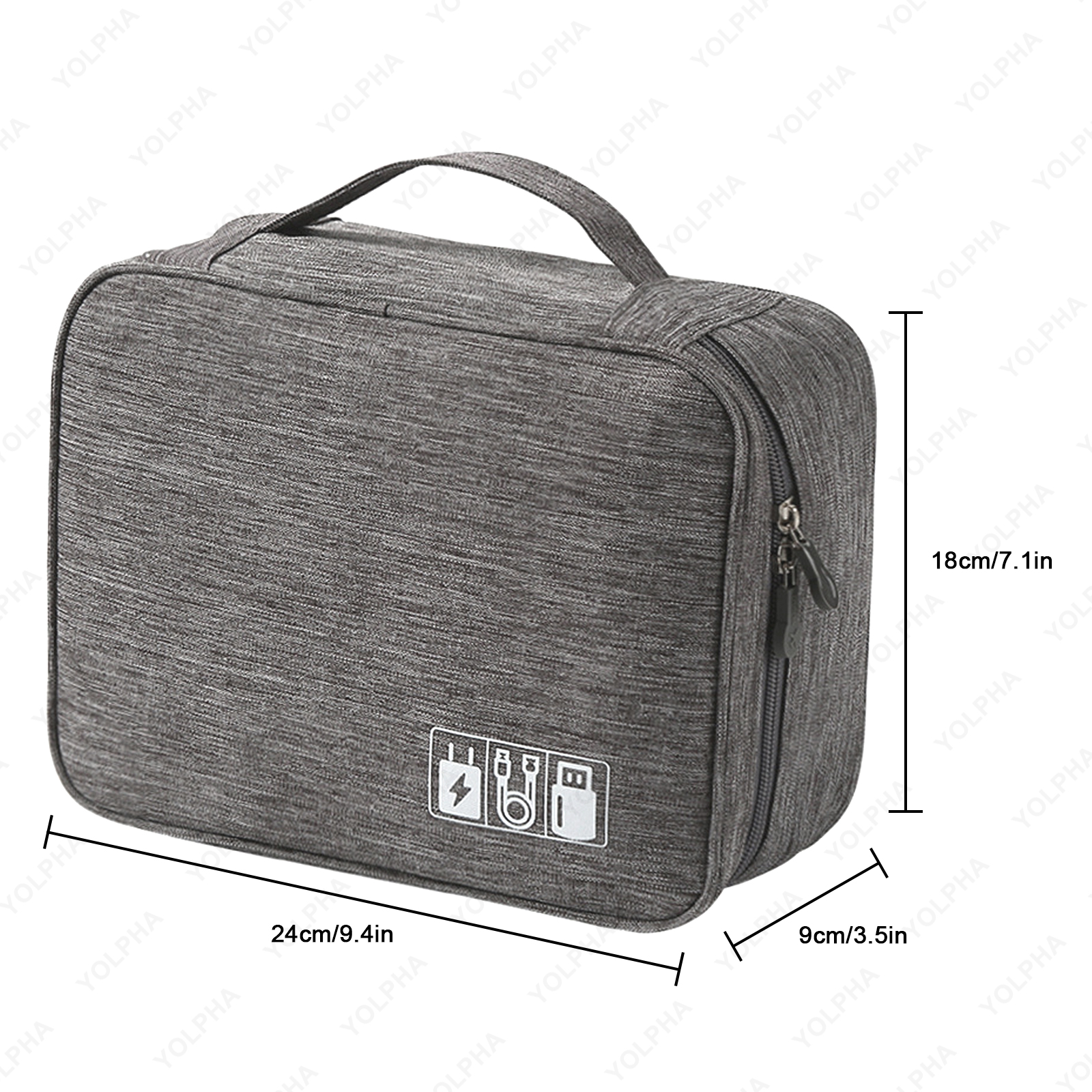 Bolsa organizadora de cables de viaje, estuche para accesorios electrónicos, bolsa de almacenamiento de cables portátil de doble capa para cargador de teléfono, FlashDrive