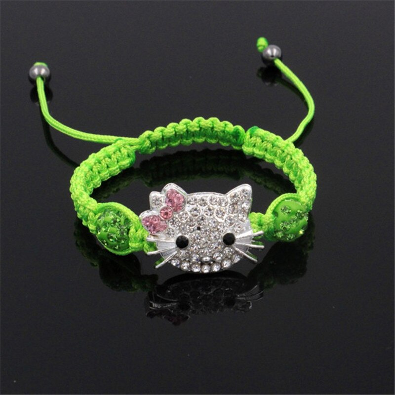 1pcs Shambhala child cat head bracelet: green