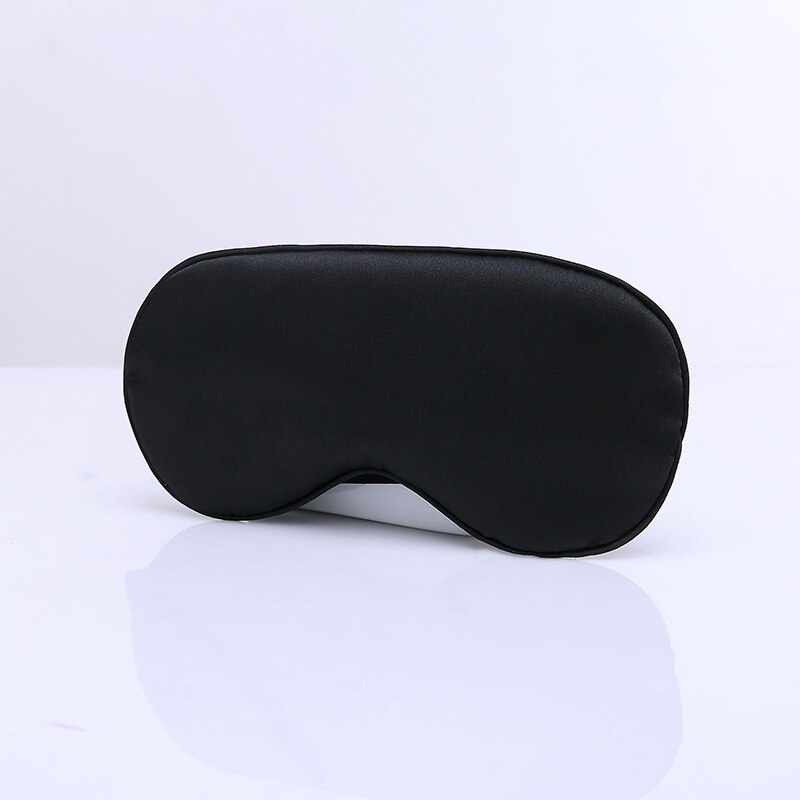 1Pc Faux Silk Eyeshade Sleeping Eye Mask Cover Eyepatch Blindfold Solid Portable Rest Relax Eye Shade Cover Soft Pad: F