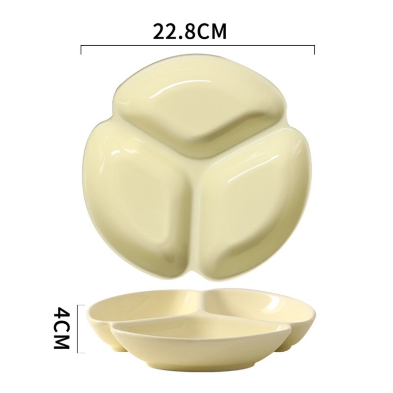 Japanese Ceramic Salad Plate Matte Porcelain Breakfast Dinner Plate Snack Dishes Household Dessert Cake Tray Tableware: 9 inch yellow