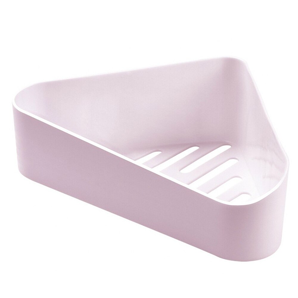 Plastic Suction Wall Corner Bathroom Shelf Suction Rack Organizer Cup Storage Home Bathroom Kitchen Shower Wall Shelf: Pink