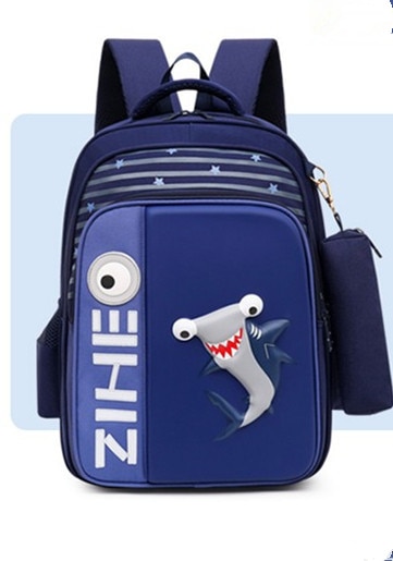 3D Flamingo Cartoon Schooltassen Voor Meisjes Jongens Haai Rugzak Kinderen Orthopedische School Rugzakken Mochila Escolar: blue 2