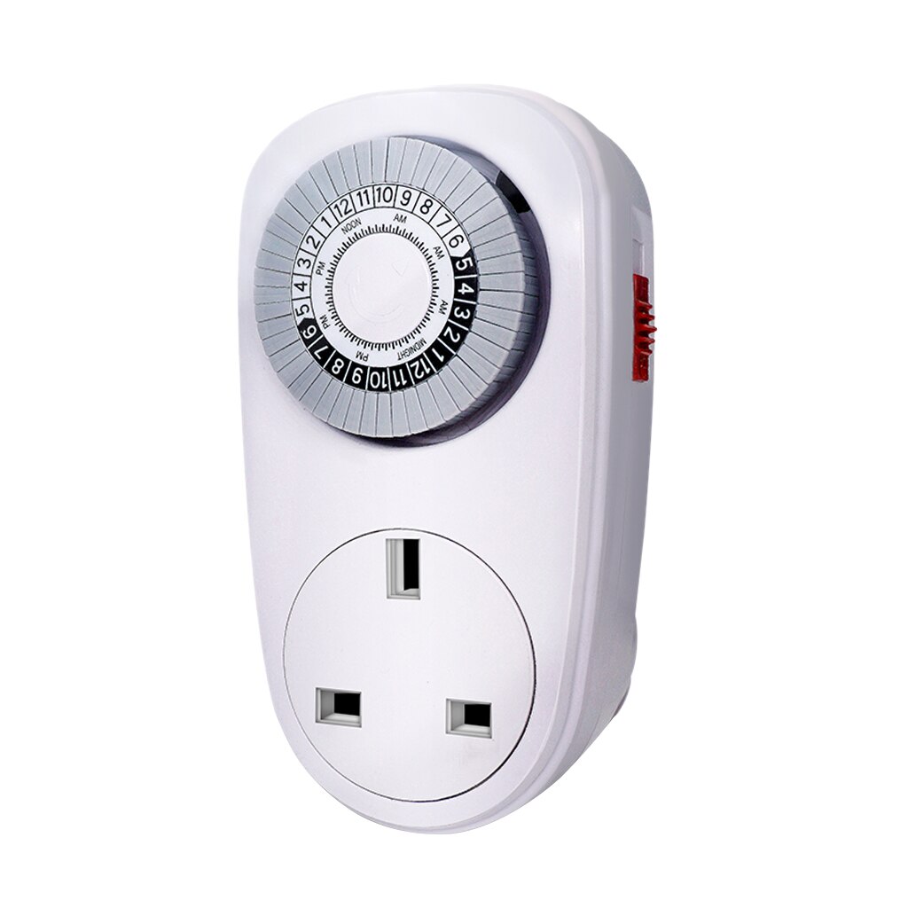 UK Plug In Mechanical Timer Wall Socket 24H Eletric Home Interval Clock Switch Socket Panel