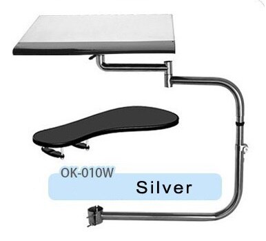 OK010 Multifunctional Full Motion Chair Clamping Keyboard Support Laptop Desk Holder Mouse Pad Stainless steel 20kg: GREY