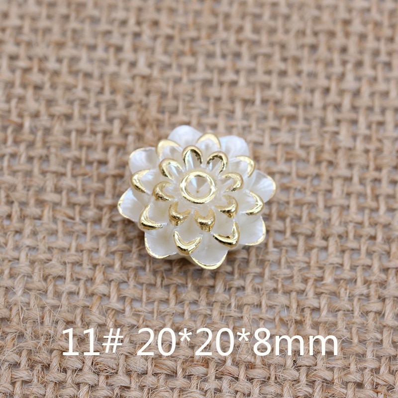 50p blommor sy på flatback abs imitation pärla lös spacer pärlor charm prydnad handarbete halsband örhängen smycken hantverk