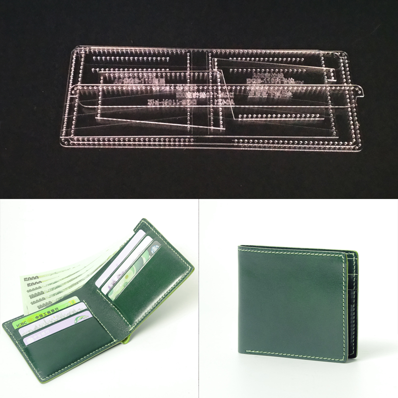 1set DIY Acrylic Leather Template Home Handwork Leathercraft Sewing Pattern Tools Accessory Wallet 120x95x15mm