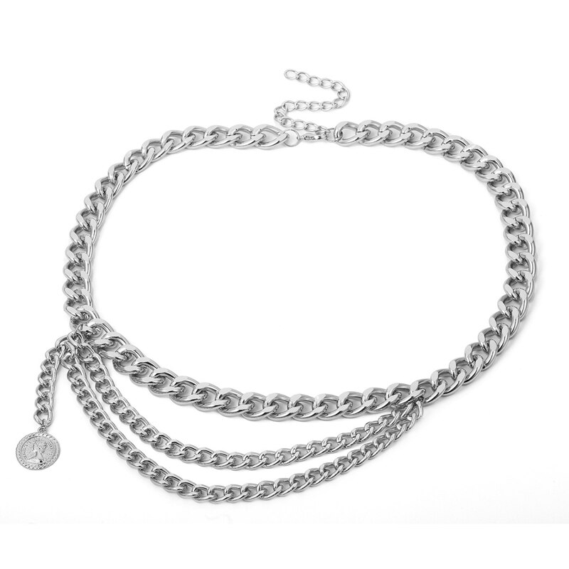 Brand Tassel Chain Belt For Women Dress Waist Silv...  Grandado