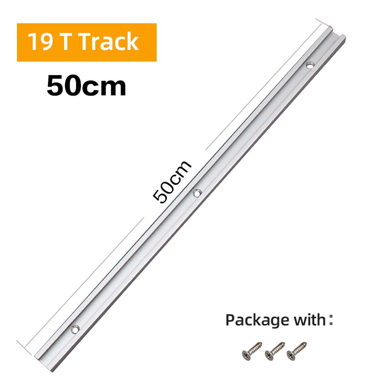 Type 19 T Track Aluminium Woodworking T-slot Slide Track Miter Aluminium Alloy T-Track for Woodworking Saw/Router Table: 1Pc 500mm T-track