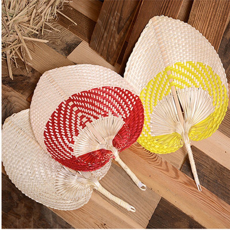 Chinese Stijl Handgemaakte Stro Fan Hand Geweven Palmblad Hand Fan Zomer Cooling Muggenmelk Hand Fans