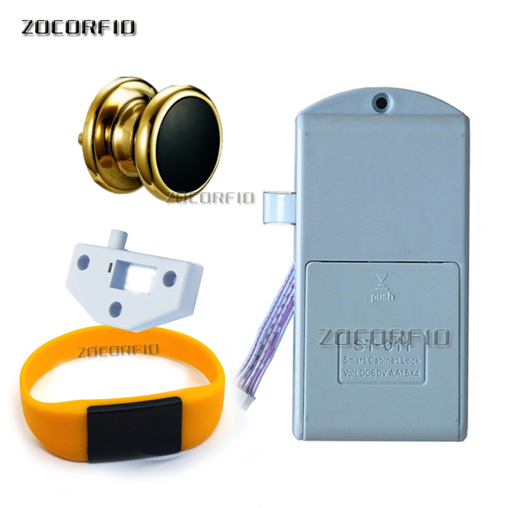 Elektronische Schließfach 125khz RFID Clever türschloss für schrank umkleide Sauna und büro Hotel Heimat schwimmen Schwimmbad: Gold Silikon