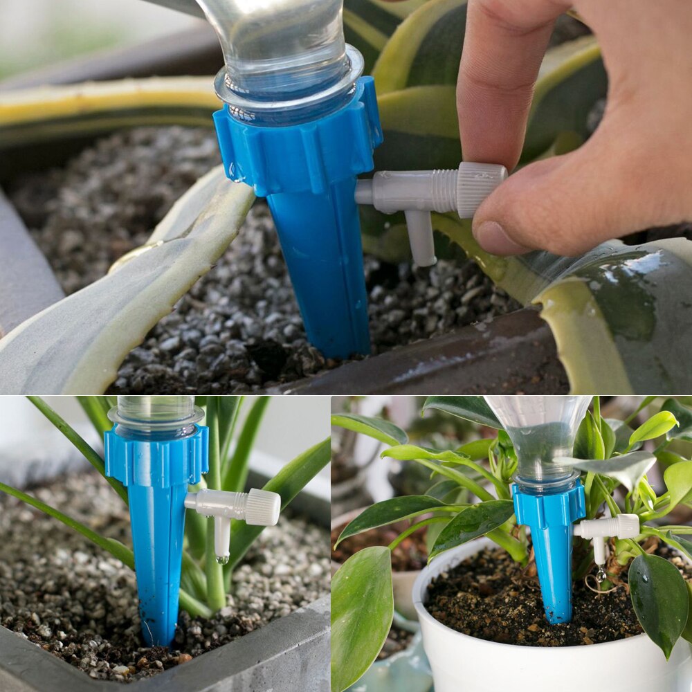 12/6pcs Self Watering Spikes Drip Irrigation System Automatic Watering Device Adjustable Plant Watering Tools for Garden Plants