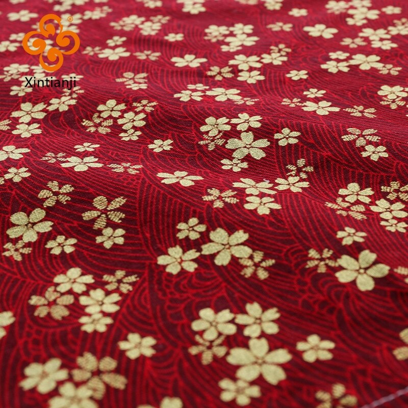 Burgundy Red Cotton Fabric By Half Yards Japanese Zephyr Fabric And Christmas Print Sewing Fabric TJ1023: XXL / WHITE