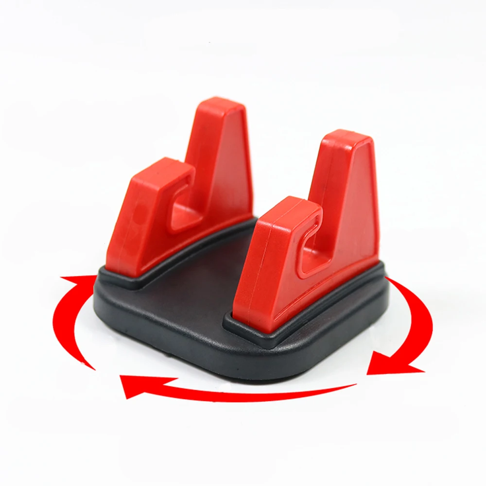 1 PC 360 Graden Draaien Auto Mobiele Telefoon Houder Dashboard Steken Universele Stand Mount Bracket Voor Mobiele Telefoon Auto accessoires: Rood