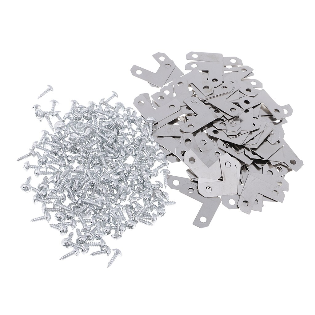 100 Pieces L Shape Corner Brace Plate Right Angle Photos Frame Picture Frame Bracket Fasteners