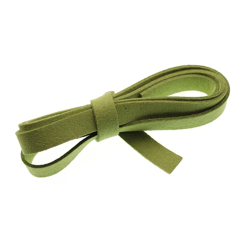 3 metrów/partia 8mm płaskie zamszowe koreański aksamitna skóra przewód liny nici do tworzenia biżuterii naszyjnik DIY bransoletka biżuteria akcesoria: green