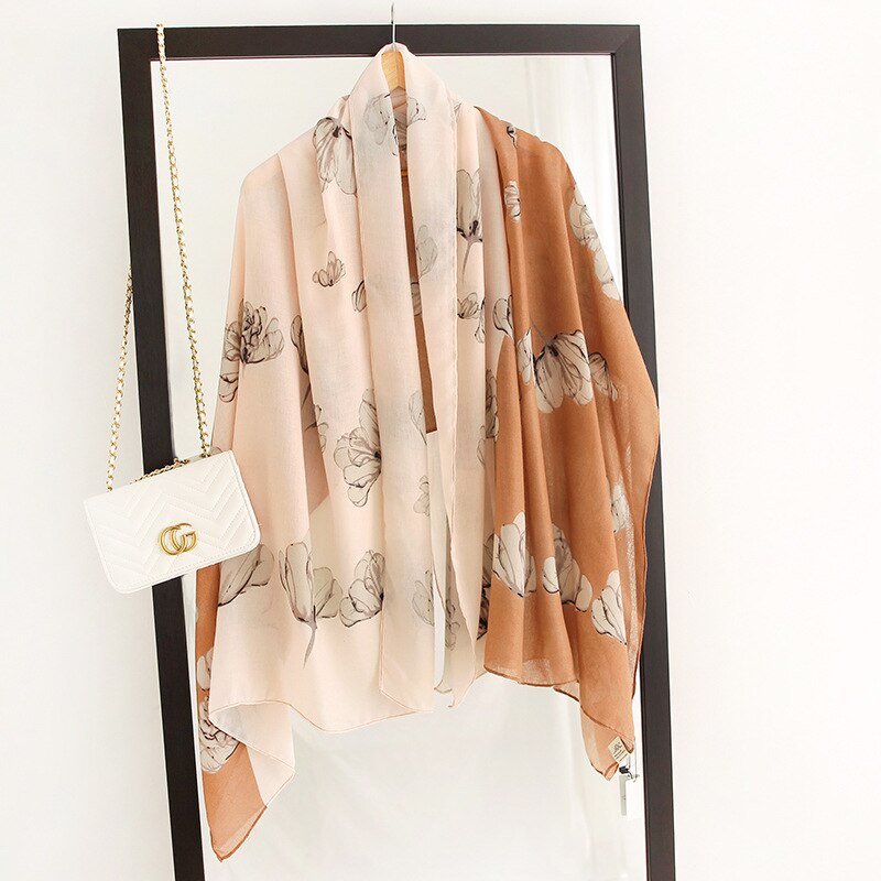 automne hiver femmes écharpe plage châle coton dame foulards bandana pashmina enveloppement hijab silencieux: 10