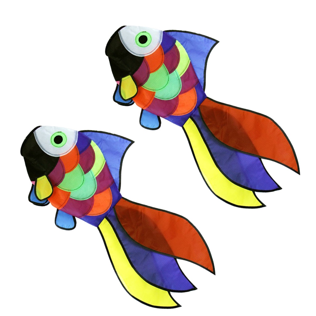 2 Pcs Rainbow Vis Kite Windzak Outdoor Tuin Park Decor Kids Lijn Wasserij Kits Speelgoed