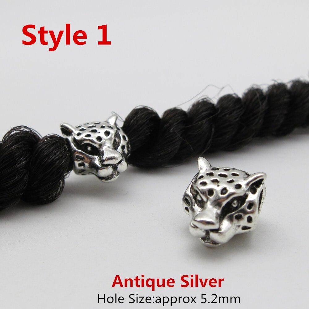 5 stks/pak animal Antiek Zilver/Antiek Goud haar vlecht dread dreadlock kralen ringen voor haar accessoires