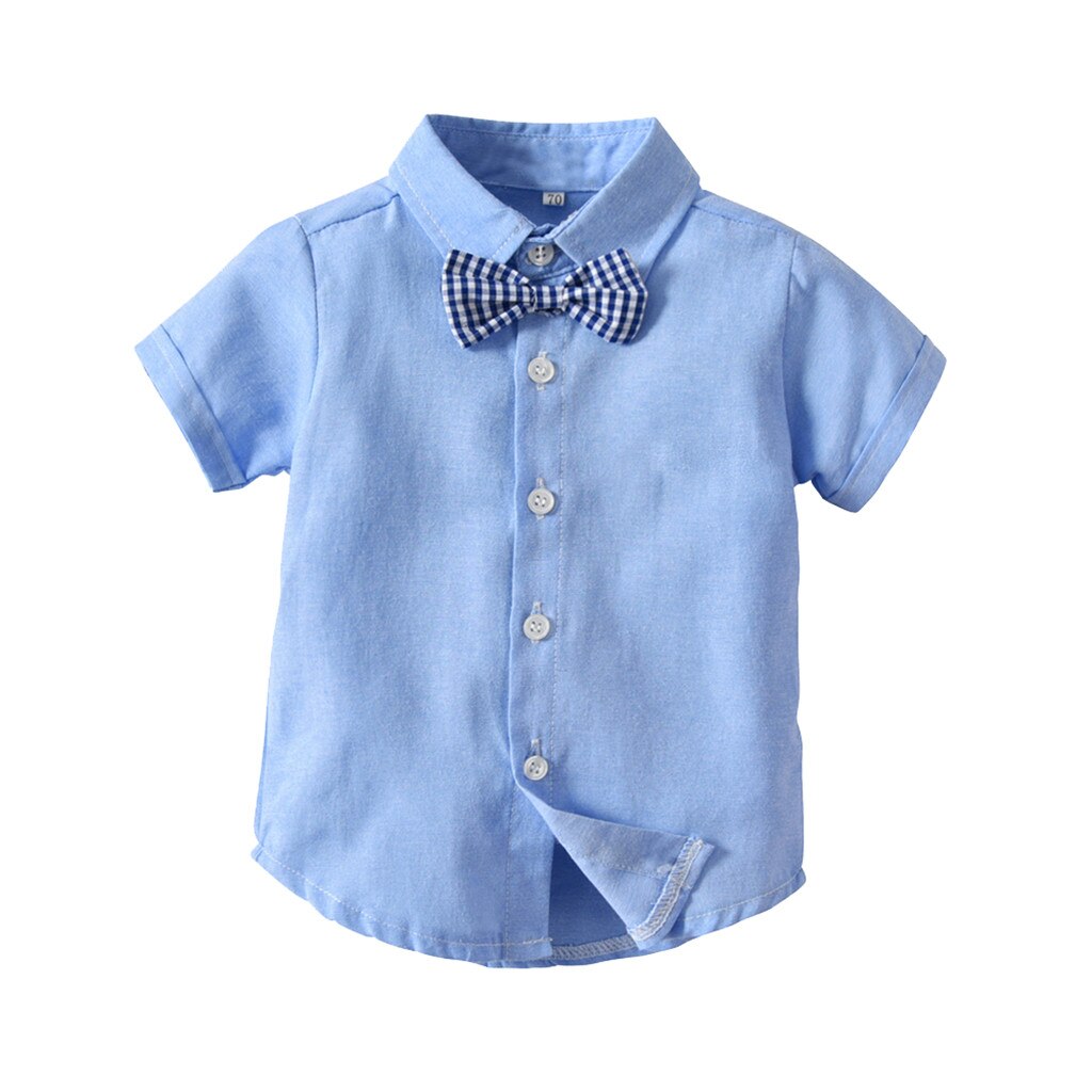 Niños bebés verano Caballero pajarita camiseta Tops + Pantalones cortos trajes ropa