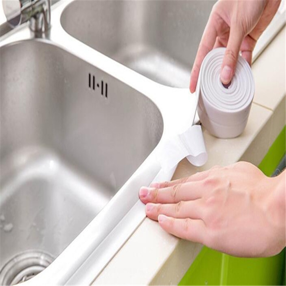 Badeværelse køkken brusebad vandtæt formtæt tape vask bad forsegling strip tape selvklæbende vandtæt klæbende gips