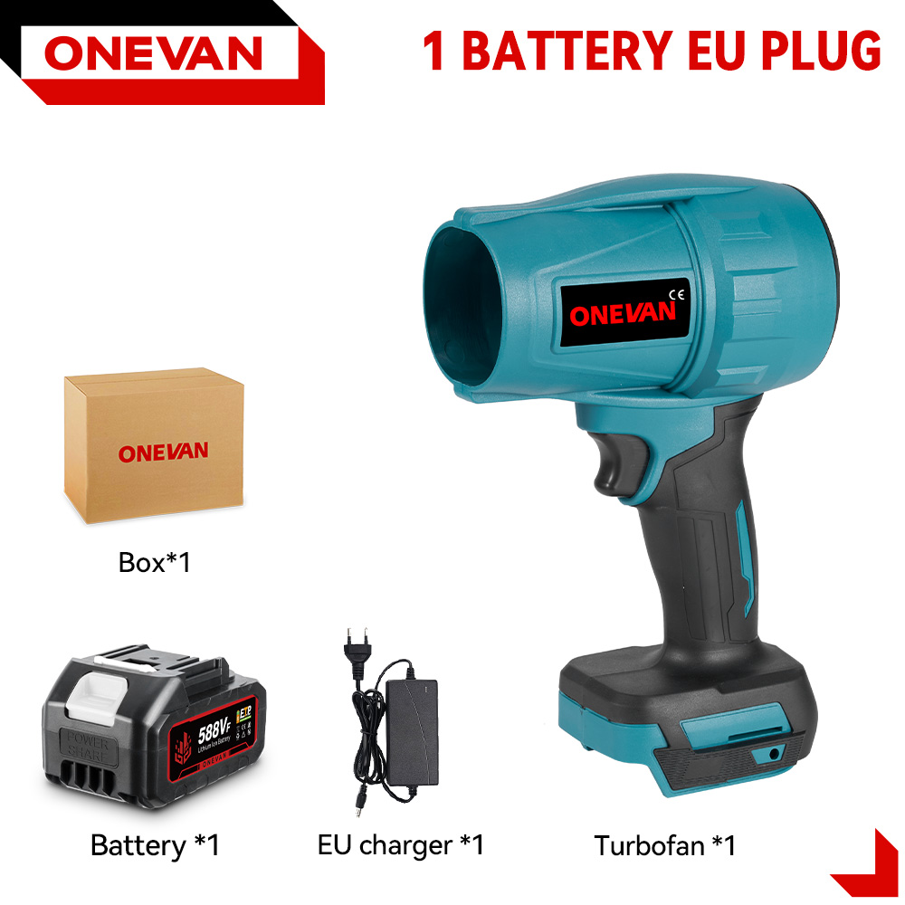 ONEVAN – ventilateur à Jet Turbo sans balais 200 M/S, 2000W, souffleur d'air électrique portatif sans fil, outil de dépoussiérage et de neige pour batterie Makita 18V: Or