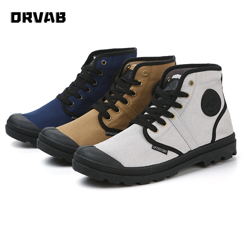 Canvas Shoes Men Spring Autumn Black Gray Martin Boots Youth Boys Trend Casual Shoes Male Winter Boots Men Chelsea Boots