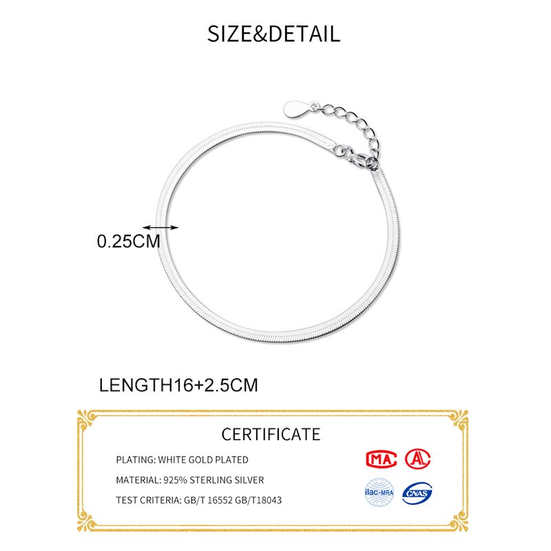 Inzatt Echt 925 Sterling Zilveren Geometrische Armband Voor Mode Vrouwen Party Hiphop Fijne Sieraden Minimalistische Accessoires