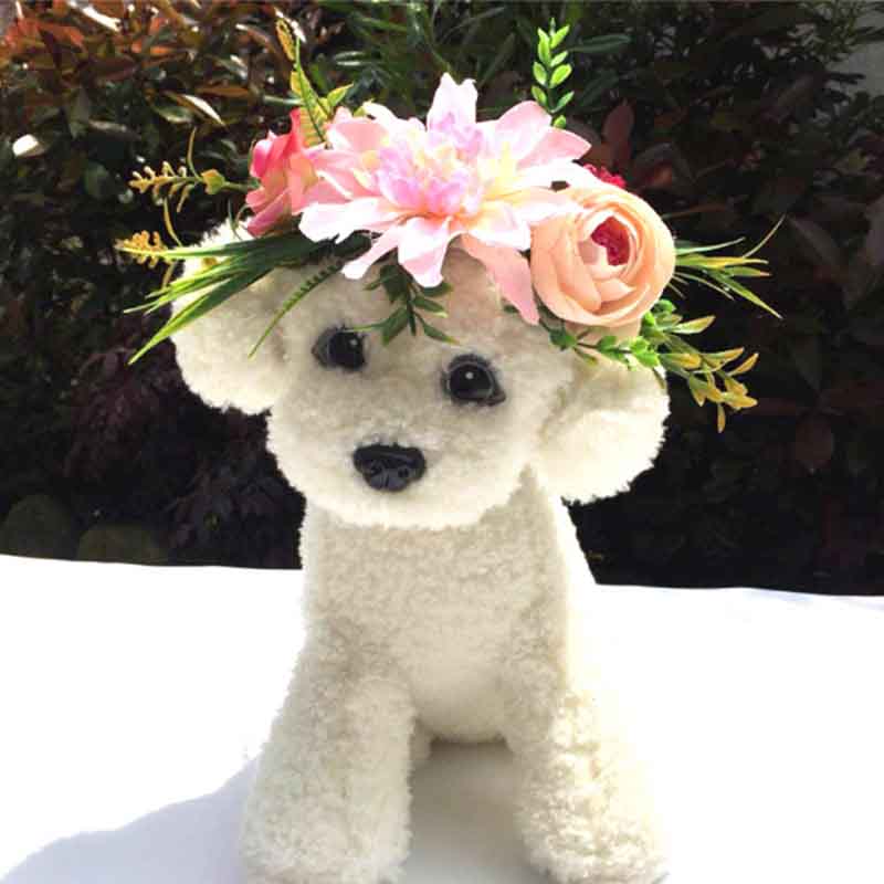 Pige hår tilbehør søde hvalpe hår tilbehør håndlavede blomster med klip hunde pleje tilbehør til alle hvalpe