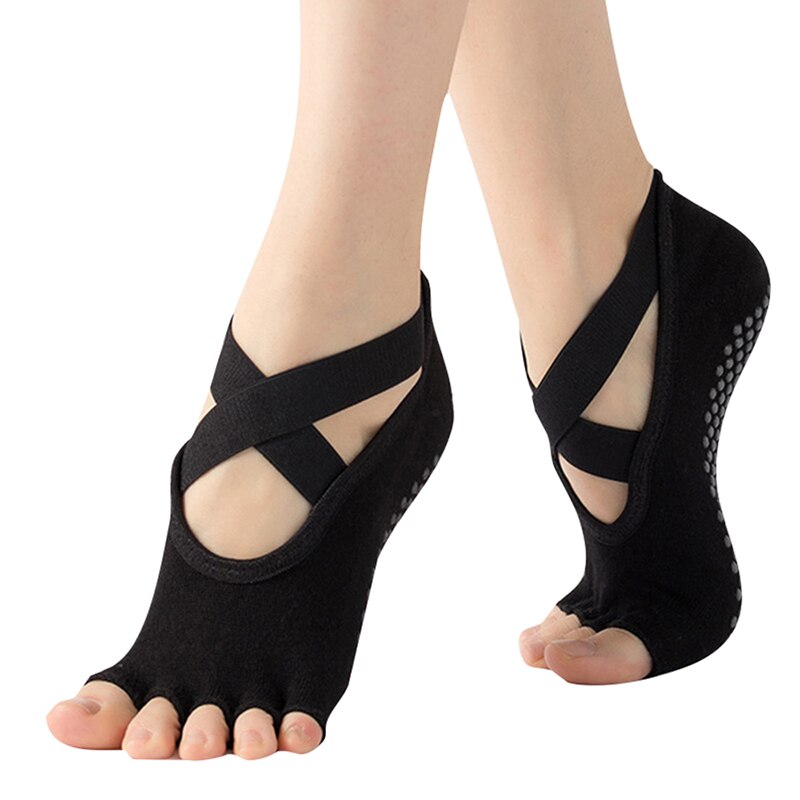 Women Yoga Backless Five Toe Anti-Slip Ankle Pilates Fitness Gym Ladies Sports: E655926